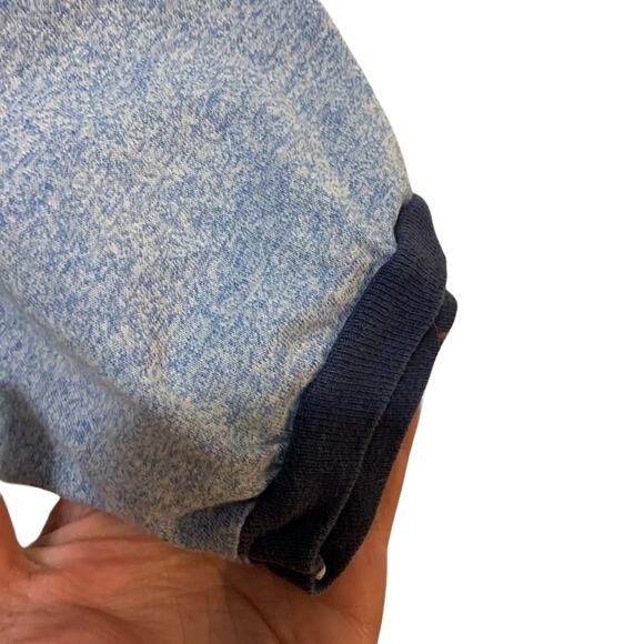 Vintage 70s 80s tee t-shirt single stitch ringer blue sailing boat nautical sz L - Picture 8 of 9